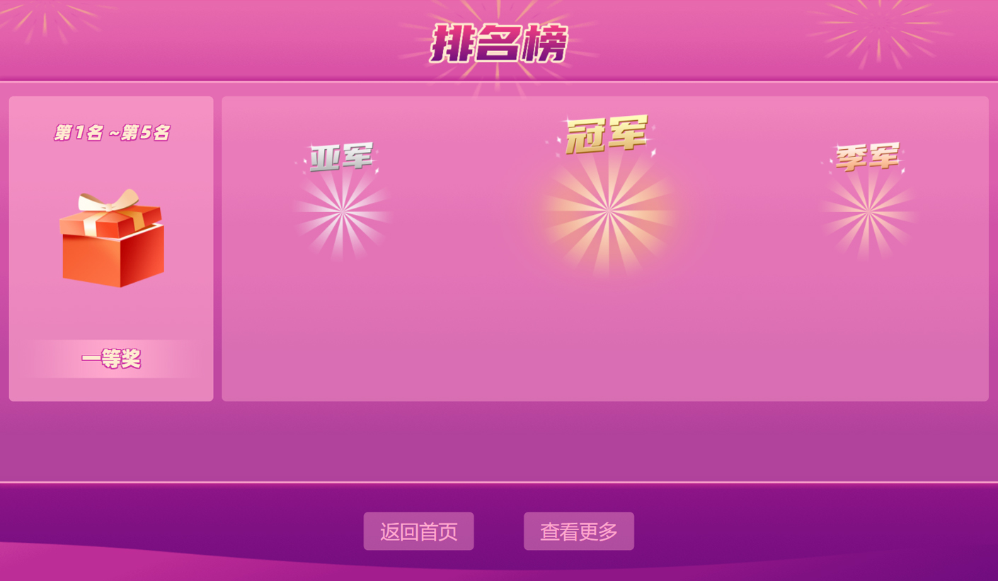 乘風破浪游戲比賽排名呈現(xiàn)畫面